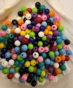 Mix Renkli Plastik Boncuklar - 6 mm