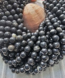 Siyah Damarlı Ceyt Doğal Taş 8 mm