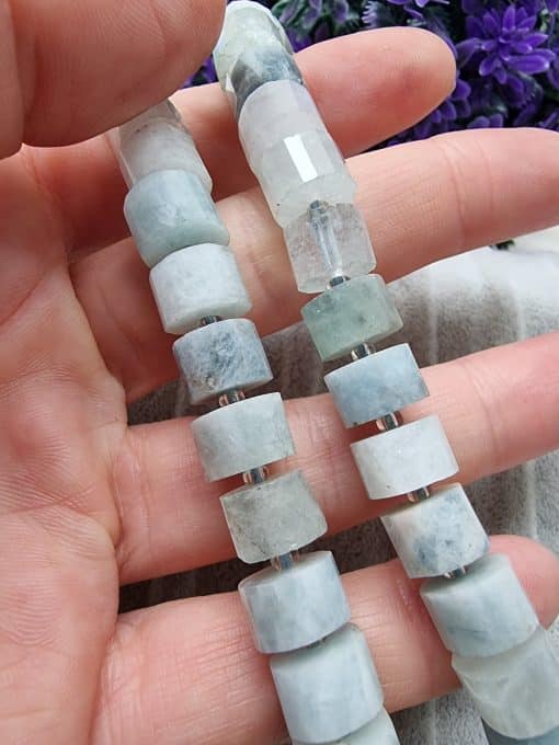 10 MM Silindir Akuamarin Doğal Taş