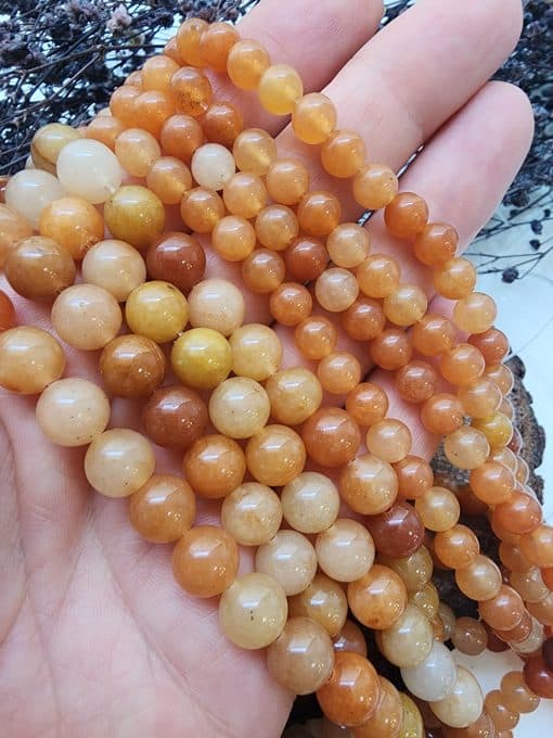 Turuncu Aventurin Doğal Taş