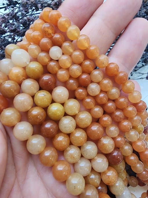 Turuncu Aventurin Doğal Taş