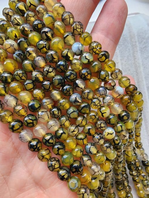 6 MM Fasetli Yağ Yeşili Akik Taşı