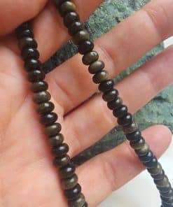 6x3 MM Rondela Silver Obsidyen Taşı