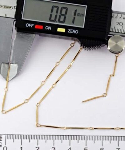 0.8 MM Gold Çubuk Halka Desenli Takı Zinciri