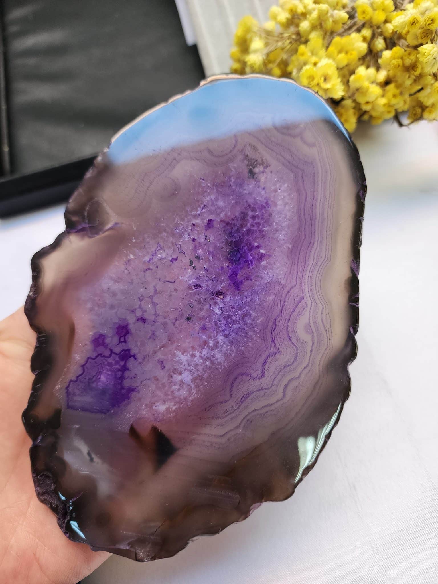 10 CM Mor Dilim Akik Taşı