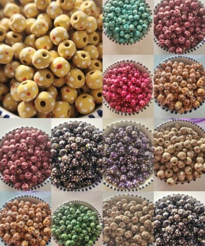 10 MM Çiçekli Ahşap Tahta Boncuk