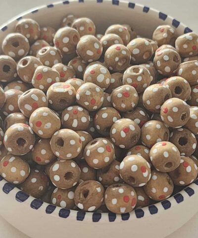 10 MM Çiçekli Ahşap Tahta Boncuk - 502