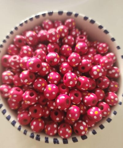 10 MM Çiçekli Ahşap Tahta Boncuk - 513