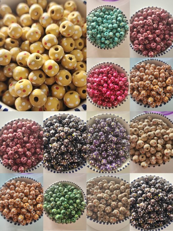 10 MM Çiçekli Ahşap Tahta Boncuk