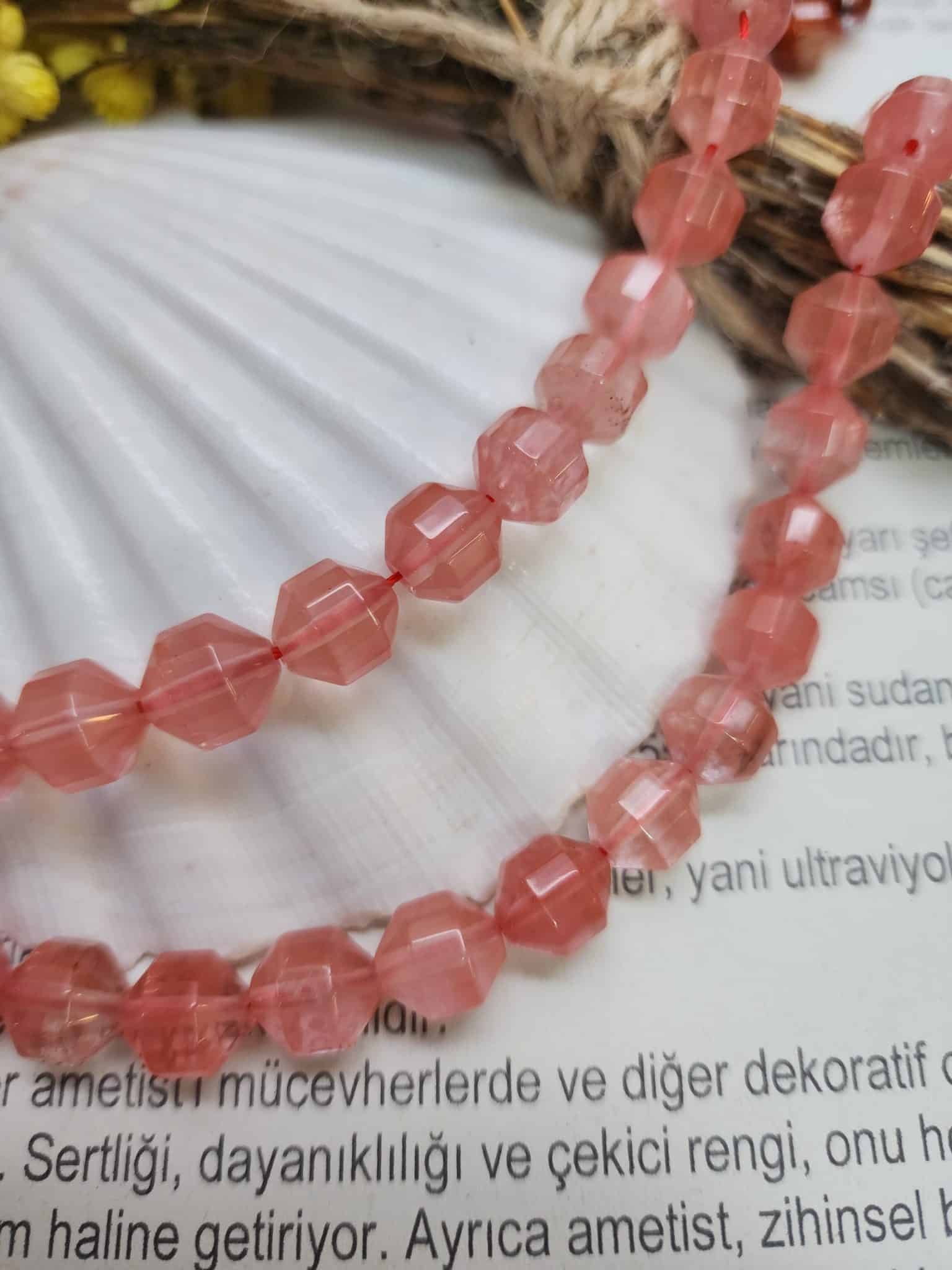 10 Mm Cokgen Cilek Kuvars Tasi