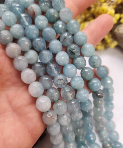 10 MM Faset Akuamarin Ceyt Kuvars Taşı