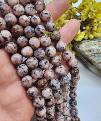 10 MM Faset Benekli Pembe Ceyt Kuvars Taşı