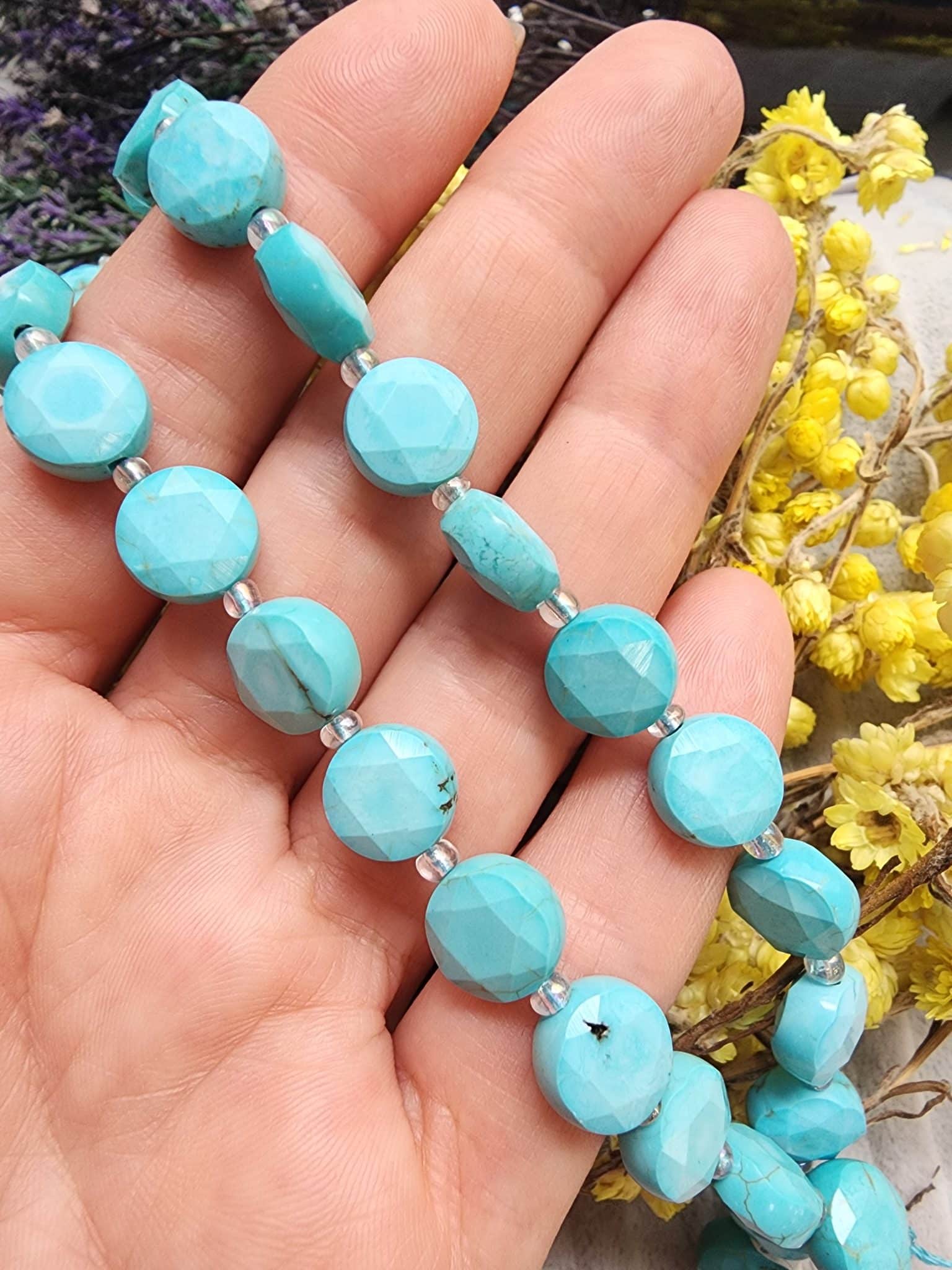 10 MM Faset Tablet Turkuaz Taşı