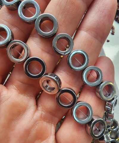 10 MM Halka Hematit Taşı - Gümüş