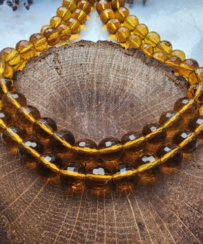 10 Mm Kehribar Renkli Faset Kuvars Dogal Tas 2