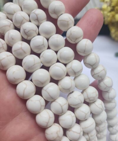 10 MM Küre Beyaz Turkuaz Ceyt Kuvars Taşı