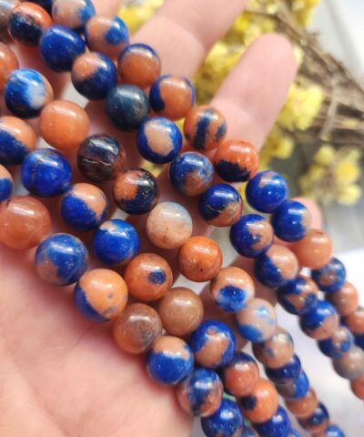 10 MM Küre Mavi Turuncu Kuvars Taşı