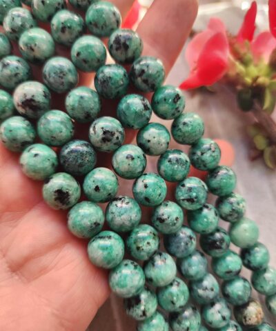 10 MM Küre Yeşil Benekli Kuvars Taşı