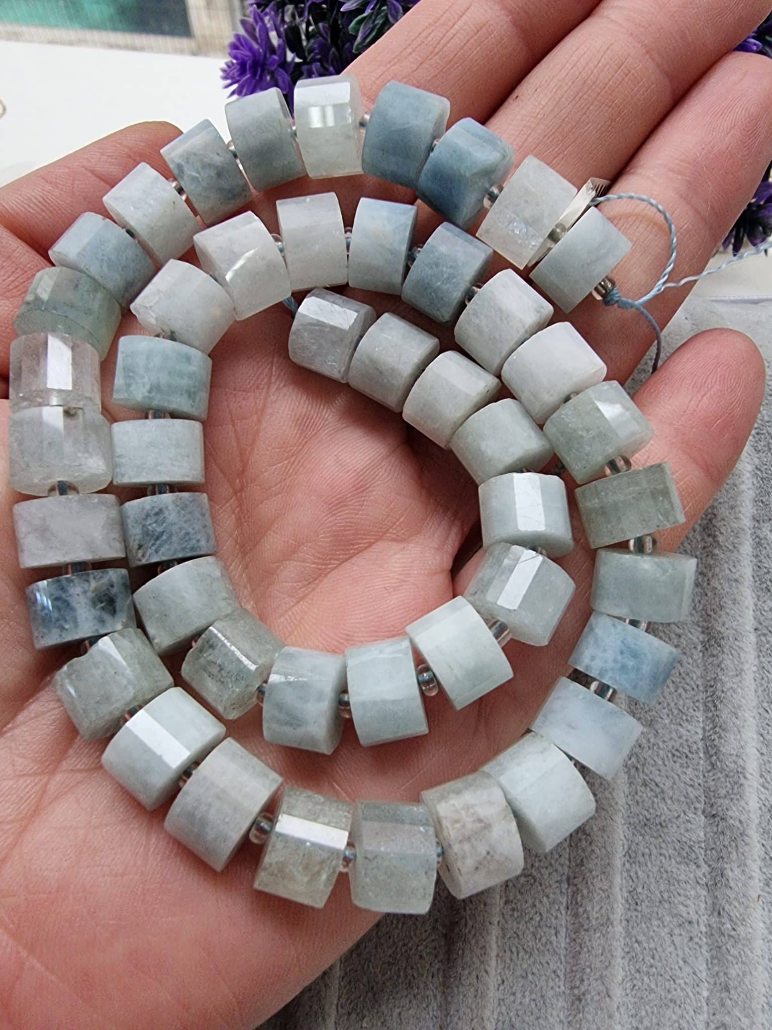 10 Mm Silindir Akuamarin Dogal Tas 2