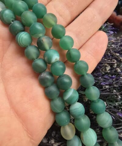 8 MM Mat Madagaskar Akik Doğal Taş Boncuk - 504