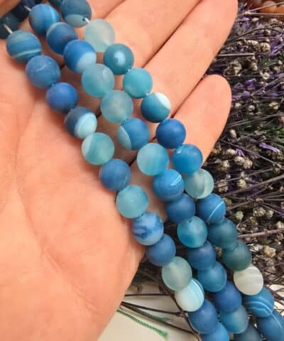 8 MM Mat Madagaskar Akik Doğal Taş Boncuk - 503