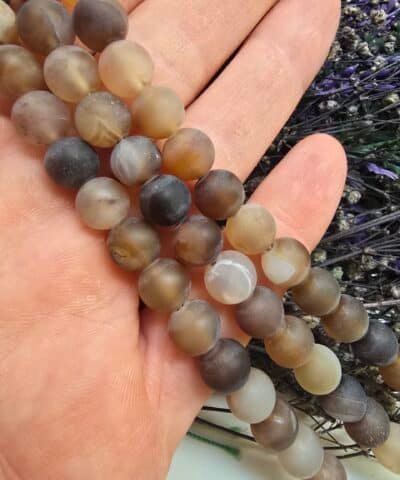 8 MM Mat Madagaskar Akik Doğal Taş Boncuk - 502