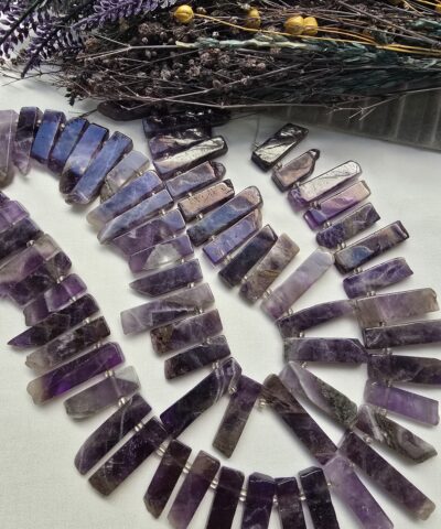 Dikdörtgen Çubuk Ametist Doğal Taş