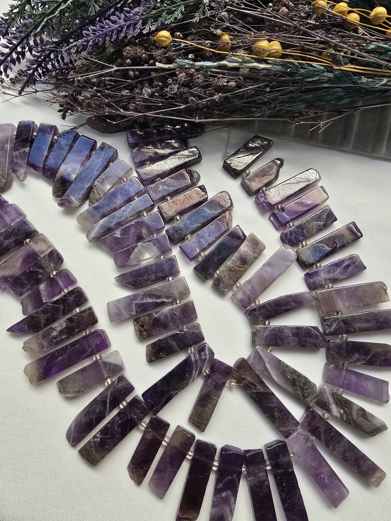 Dikdörtgen Çubuk Ametist Doğal Taş