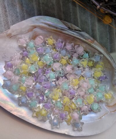 Yıldız Cam Görünümlü Renkli Akrilik Boncuk