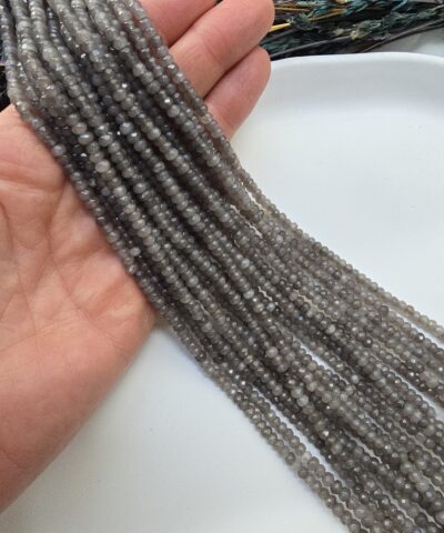 4 MM Labradorit Kuvars Rondela Doğal Taş