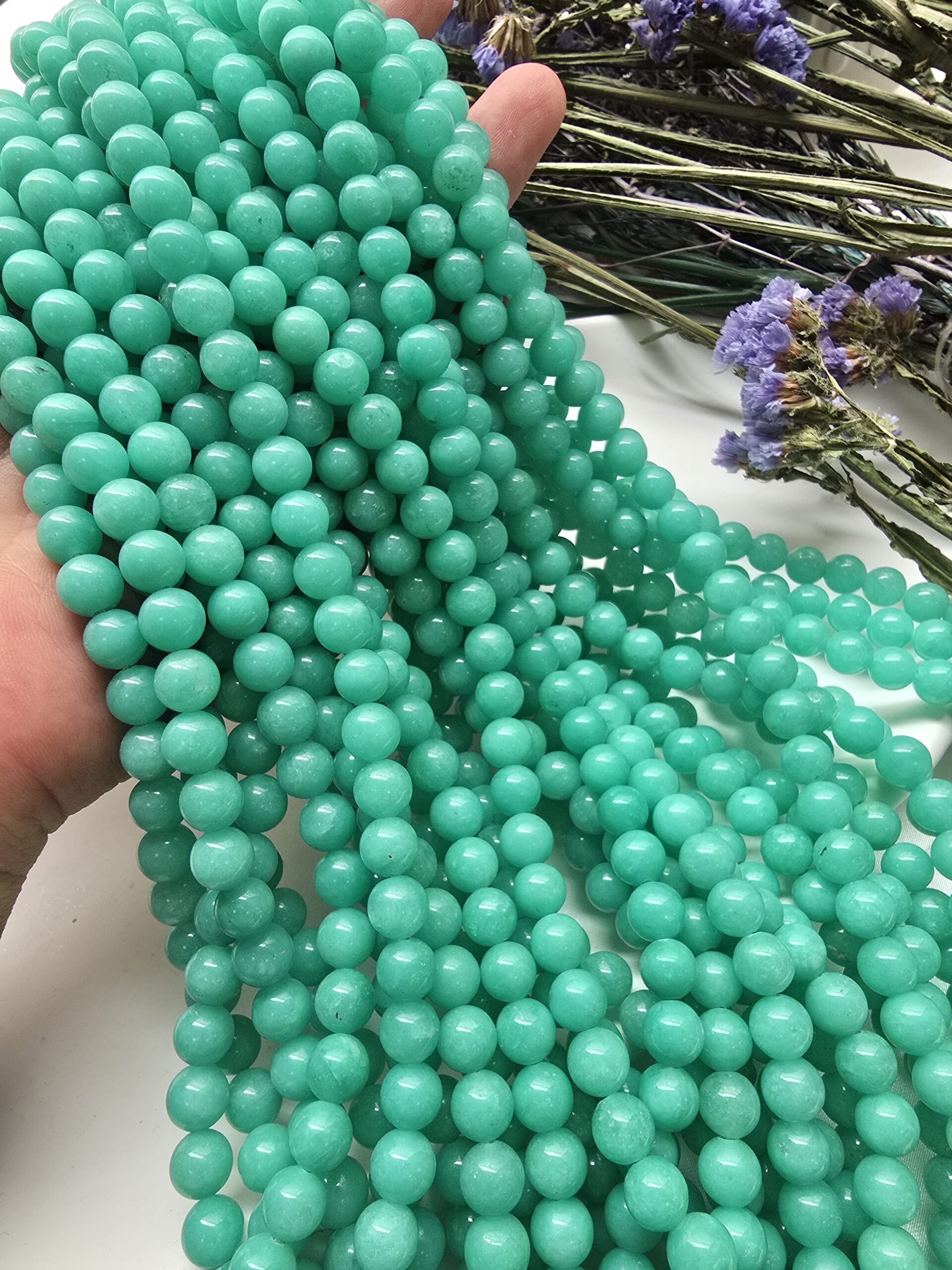 8 MM Küre Larimar Ceyt Kuvars Taşı