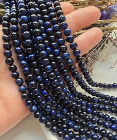 6 MM Saks Mavisi Kaplan Gözü Doğal Taş Dizi - Görsel 3