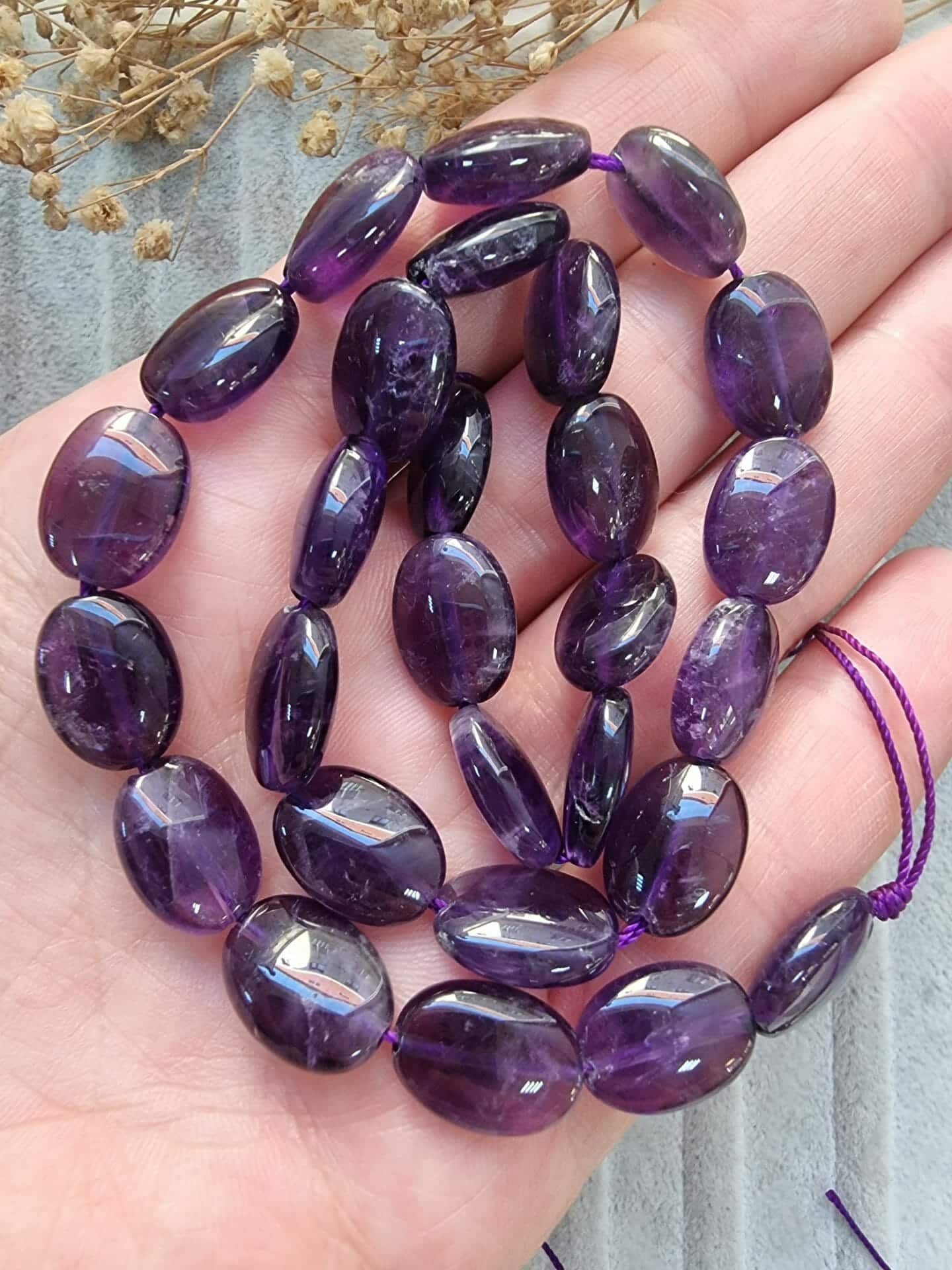 10x14 Mm Oval Ametist Dogal Tas Dizi 2