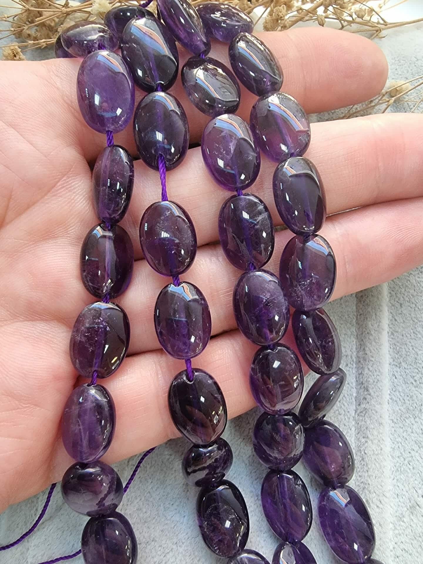 10x14 Mm Oval Ametist Dogal Tas Dizi 3