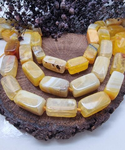 10x20 Mm Sitrin Renkli Dikdortgen Akik Dogal Tas 5