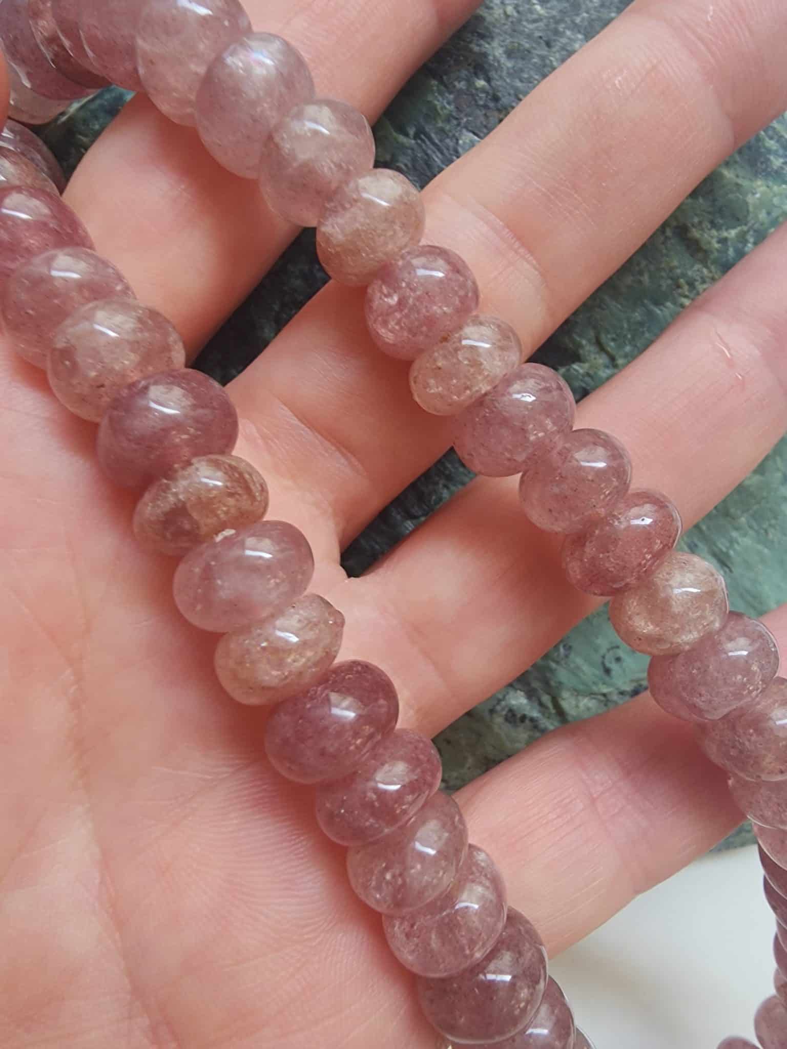10x6 MM Rondela Çilek Kuvars Taşı