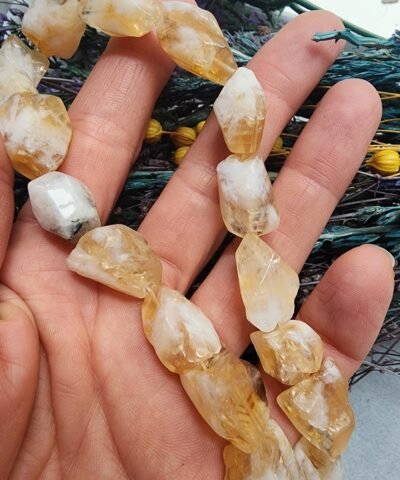 12 MM Elmas Kesim Dikdörtgen Sitrin Doğal Taşı