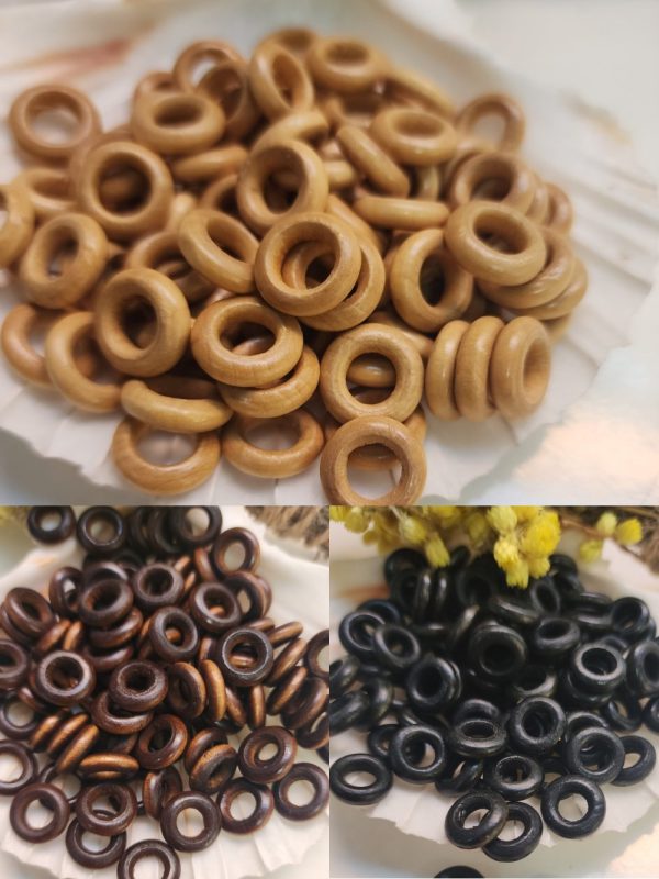 12 MM Halka Ahşap Tahta Boncuk