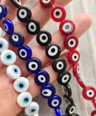 12 MM Yassı Cam Nazar Boncuk Çeşitleri