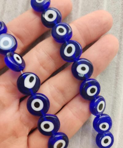 12 MM Yassı Cam Nazar Boncuk Çeşitleri - 504