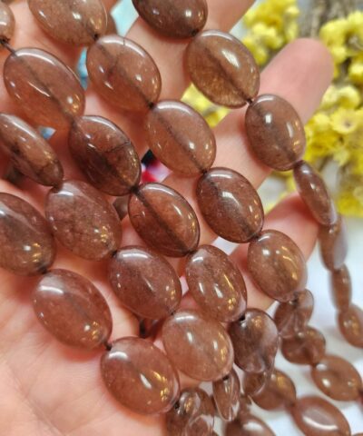 13x18 MM Oval Kahve Kuvars Taşı