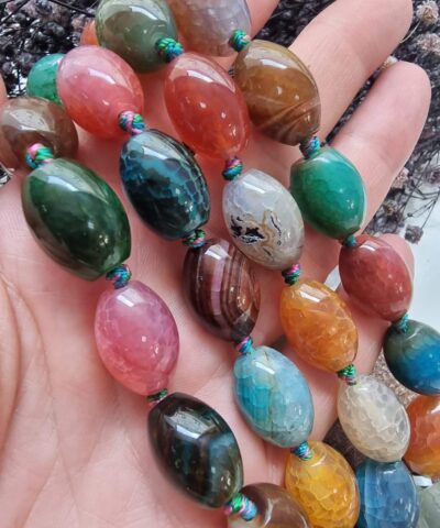 13x18 Mm Renkli Arpa Akik Dogal Tas 4