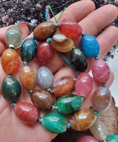 13x18 Mm Renkli Arpa Akik Dogal Tas