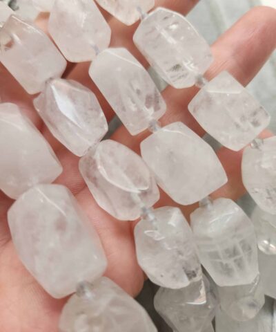 13x19 Mm Fasetli Dikdortgen Kristal Kuvars Tasi