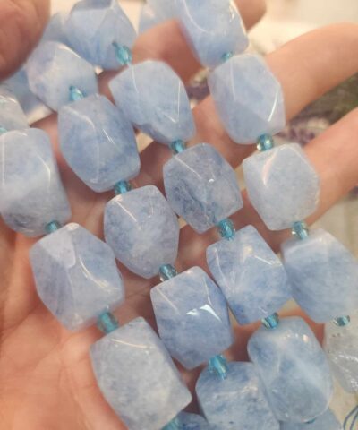 13x19 Mm Fasetli Dikdortgen Mavi Kuvars Tasi 2