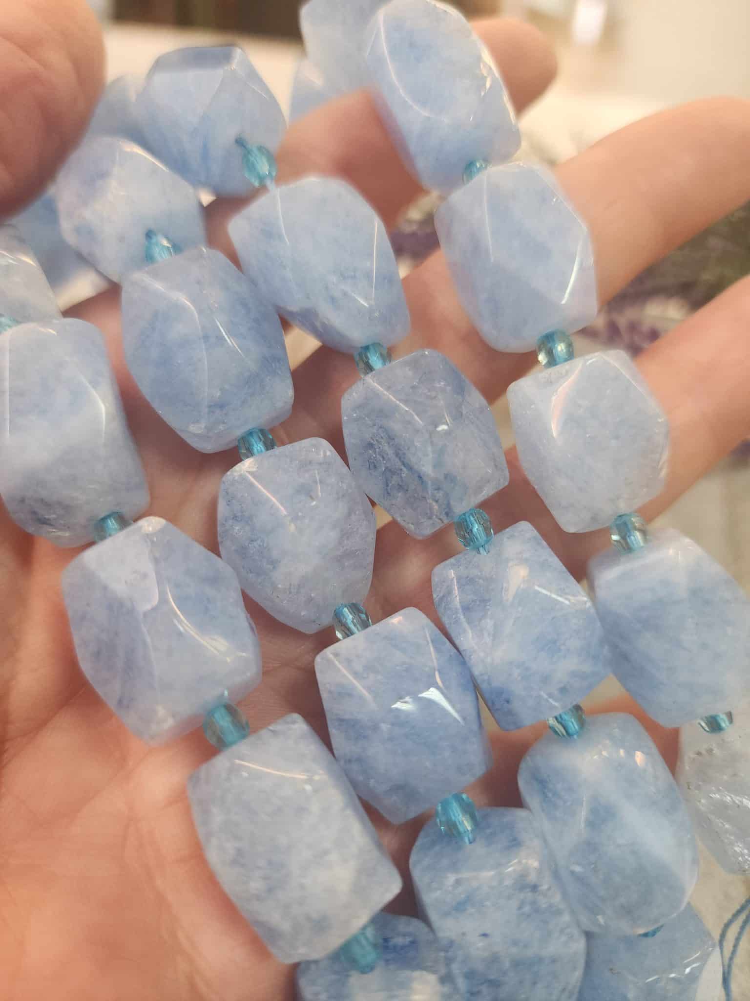 13x19 Mm Fasetli Dikdortgen Mavi Kuvars Tasi 2