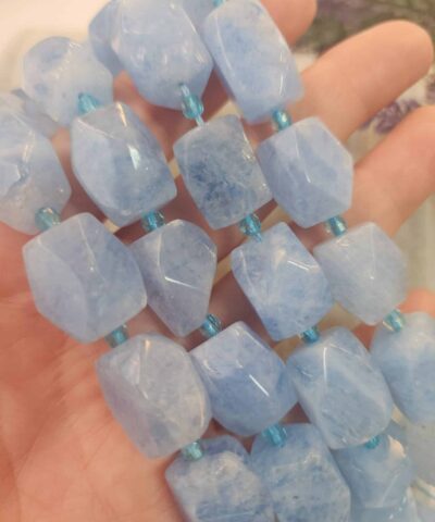 13x19 Mm Fasetli Dikdortgen Mavi Kuvars Tasi 3