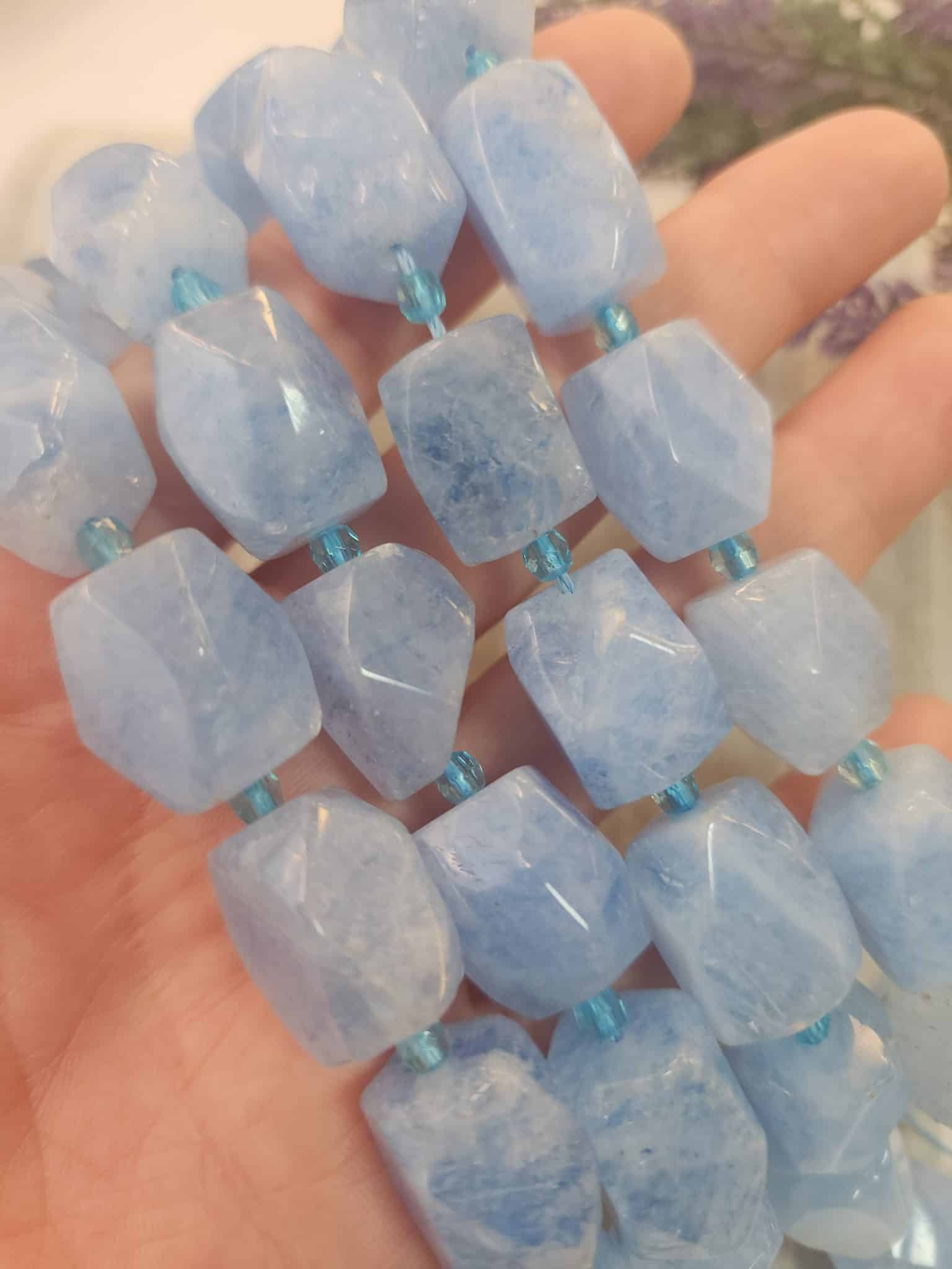 13x19 Mm Fasetli Dikdortgen Mavi Kuvars Tasi 3