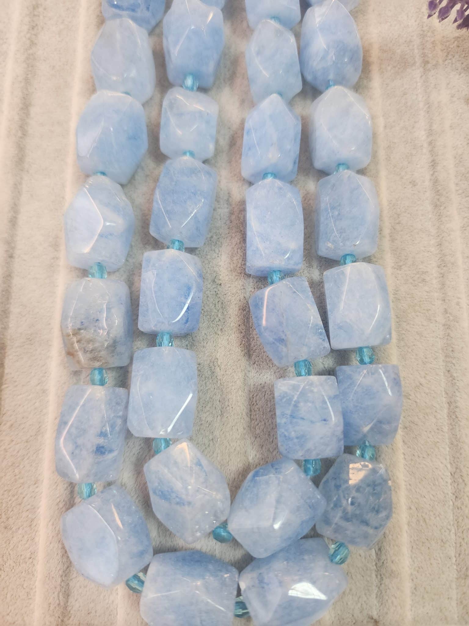 13x19 Mm Fasetli Dikdortgen Mavi Kuvars Tasi 4