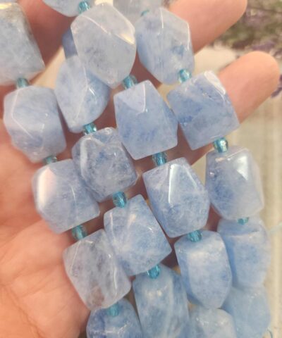 13x19 Mm Fasetli Dikdortgen Mavi Kuvars Tasi